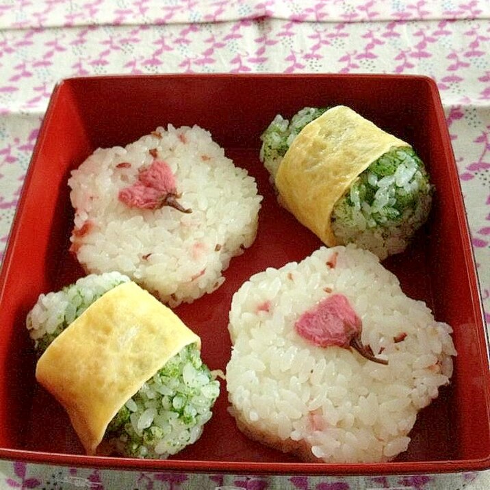 お弁当が明るくなる（*^_^*）お花見おにぎり♪